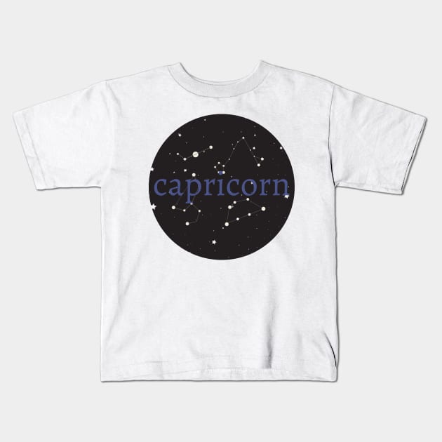 Capricorn Zodiac Star Sign Circle Kids T-Shirt by magicae